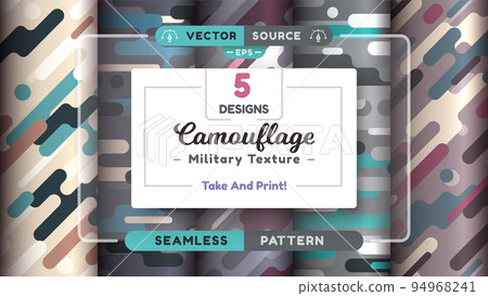 Camouflage seamless patterns, military texture, bundle war fabric. Camouflage seamless patterns, military texture, bundle war fabric. 94968241