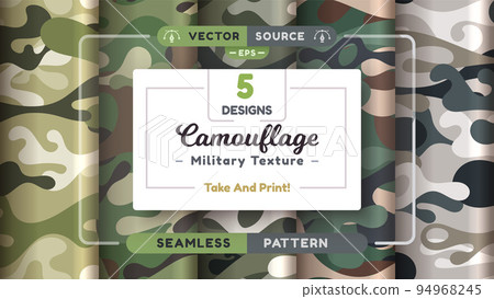 Camouflage seamless patterns, military texture, bundle war fabric Camouflage seamless patterns, military texture, bundle war fabric 94968245