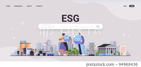 businesspeople holding CO2 coins responsibility of co2 emission free trading carbon tax credit environment strategy businesspeople holding CO2 coins responsibility of co2 emission free trading carbon tax credit environment strategy 94968436