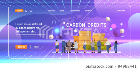 businesspeople near coins pills responsibility of co2 emission free trading carbon tax credit environment strategy 94968441