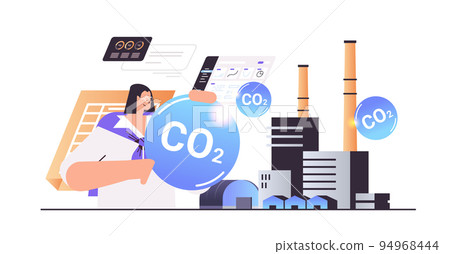 businesswoman holding CO2 sign carbon credit concept responsibility of co2 emission environment strategy businesswoman holding CO2 sign carbon credit concept responsibility of co2 emission environment strategy 94968444