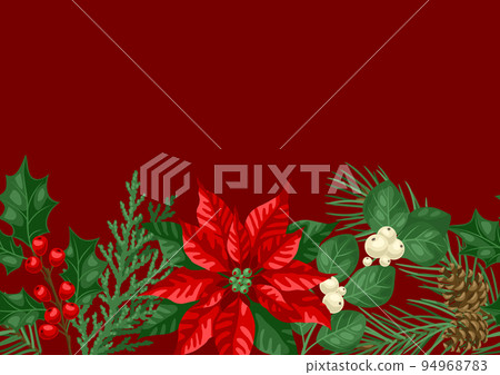 Seamless pattern with winter plants. Merry Christmas and Happy New Year decoration. 94968783