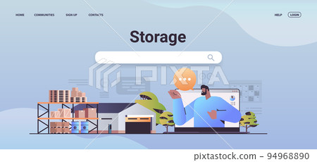 businessman on laptop screen checking sustainable solution storage carbon credit concept responsibility of co2 emission businessman on laptop screen checking sustainable solution storage carbon credit concept responsibility of co2 emission 94968890