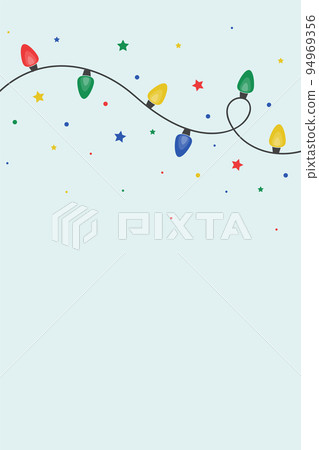 Hand drawn Christmas lights. Layout of a greeting card. Vector illustration 94969356