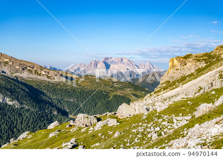 Panorama of Marmolada mountain with glacier 94970144