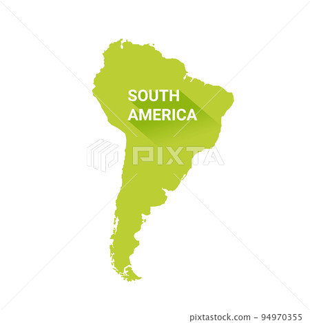 South America continent silhouette with inscription South America. Vector isolated on white. 94970355