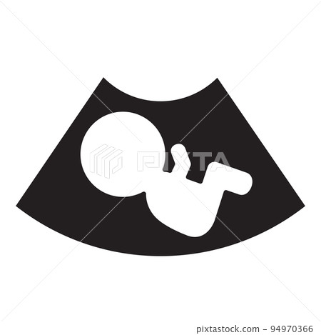 Sonogram icon. Ultrasound image of a fetus in the womb. Flat vector isolated. Sonogram icon. Ultrasound image of a fetus in the womb. Flat vector isolated. 94970366