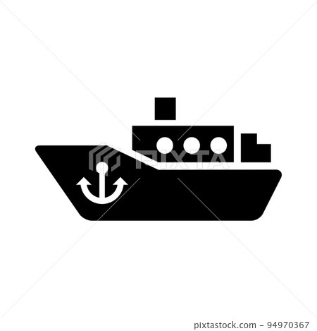 Ship with anchor illustration. Vector isolated on white. 94970367