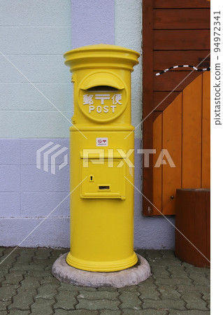 Nemuro, Hokkaido Scenery with a round mailbox (JR Nemuro Station, Happy Yellow Post) 94972341