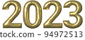 2023 golden bold letters 3d rendering on white background 94972513