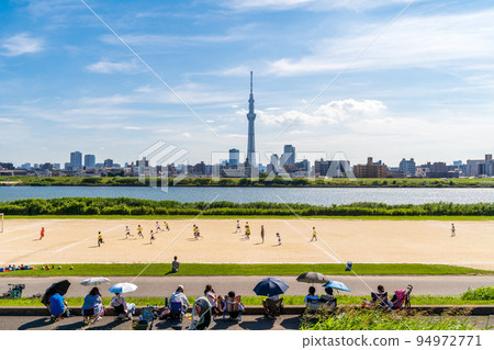 "Tokyo" Arakawa Riverside Kinegawa Bridge Football Stadium 94972771