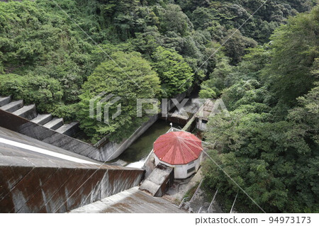 Scenery of Ichinozaka Dam and Lake Kinkei in Hagiokan, Yamaguchi 94973173