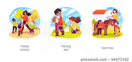Environment education in childcare isolated cartoon vector illustration set 94975392