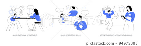 Kids emotional management abstract concept vector illustrations. 94975393
