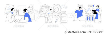 Pediatric checkup abstract concept vector illustrations. Pediatric checkup abstract concept vector illustrations. 94975395