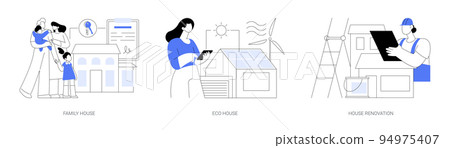 Private property and construction service abstract concept vector illustrations. 94975407