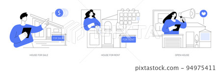 Real estate agent service abstract concept vector illustrations. 94975411