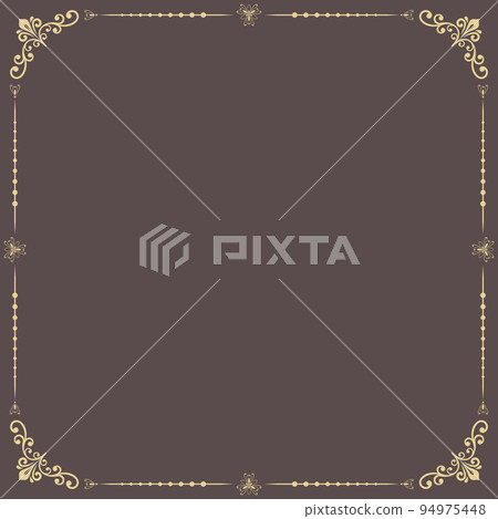 Floral Abstract Square Vector Frame With Arabesques Floral Abstract Square Vector Frame With Arabesques 94975448