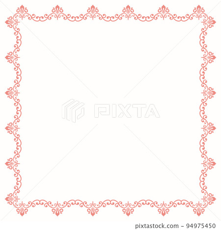Floral Abstract Square Vector Frame With Arabesques 94975450