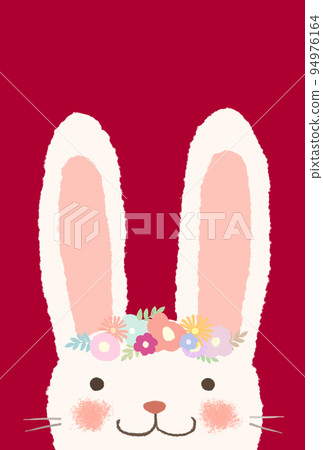 cute rabbit new year's card - Stock Illustration [94976164] - PIXTA