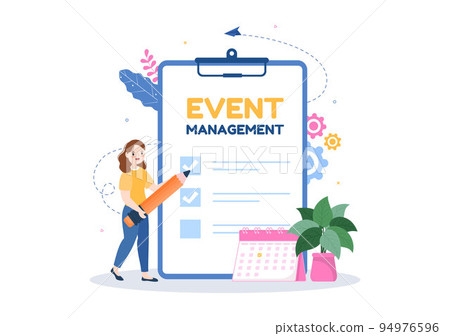 Event Planner Template Hand Drawn Cartoon Flat Illustration with Planning Schedule, Time Management, Business Agenda and Calendar Concept Event Planner Template Hand Drawn Cartoon Flat Illustration with Planning Schedule, Time Management, Business Agenda and Calendar Concept 94976596