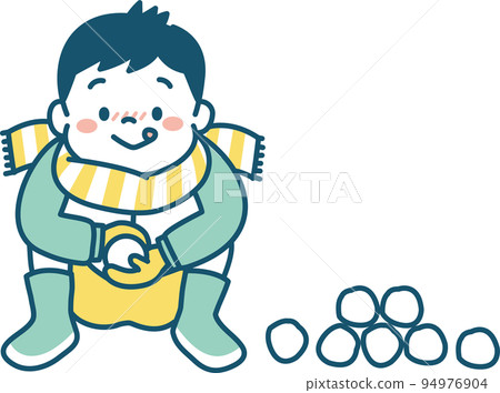 冬季打雪仗打雪仗男孩插畫簡單 冬季打雪仗打雪仗男孩插畫簡單 94976904