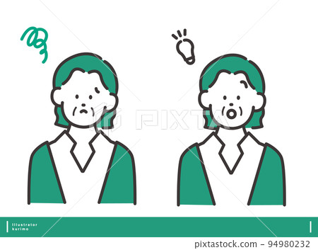Trouble / flash woman vector illustration material Positive / negative facial expression set Trouble / flash woman vector illustration material Positive / negative facial expression set 94980232