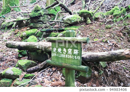 Charcoal kiln ruins in the forest 94983406