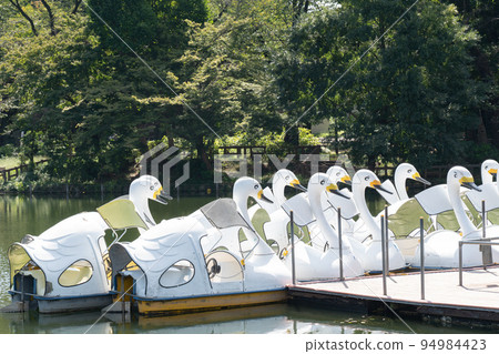 Swan boat on Inokashira Pond Swan boat on Inokashira Pond 94984423