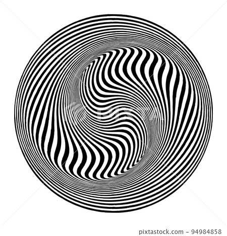 Circular Twisting Motion and 3D Illusion in Abstract Op Art Design. 94984858