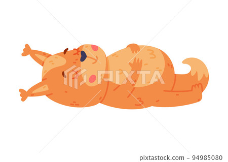 Funny Squirrel Character with Bushy Tail Lying with Full Belly Vector Illustration Funny Squirrel Character with Bushy Tail Lying with Full Belly Vector Illustration 94985080
