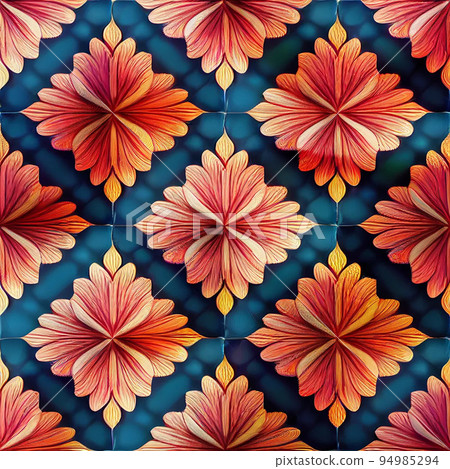 Autumn toned floral pattern illustration 94985294