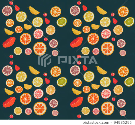 Delicious fruit illustration repeating pattern, creative 94985295