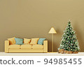 有聖誕樹的舒適客廳 94985455