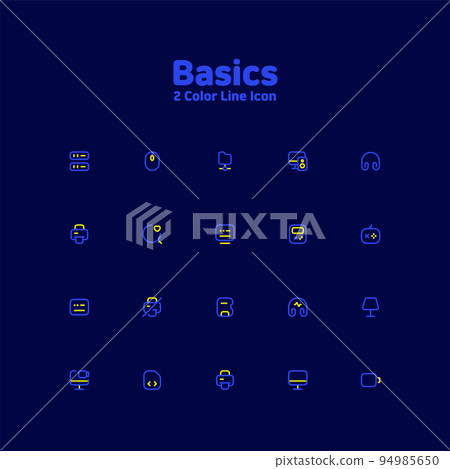 simple and minimal basic essential line icon set for UI UX web and mobile interface 94985650
