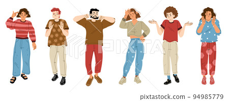 People with negative emotions and gestures 94985779