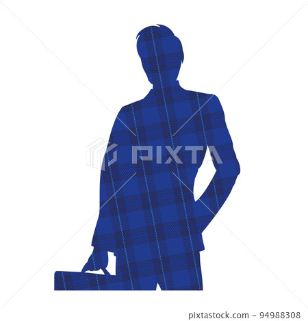 Businessman silhouette illustration check pattern 94988308