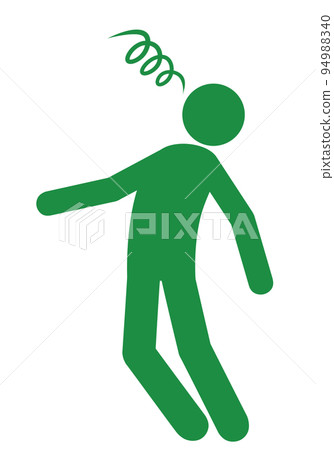 Illustration (pictogram) of a person who is dizzy due to dizziness or lightheadedness 94988340