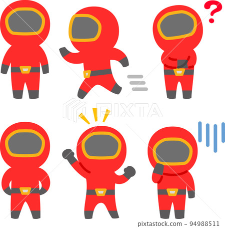 Hero, squadron character icon set 94988511