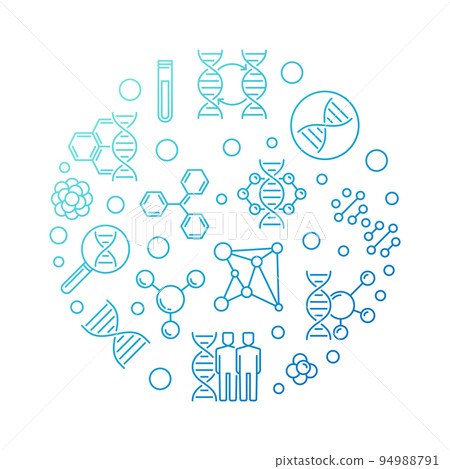 Genome Editing vector round outline blue illustration Genome Editing vector round outline blue illustration 94988791