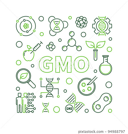 GMO vector square outline concept illustration 94988797