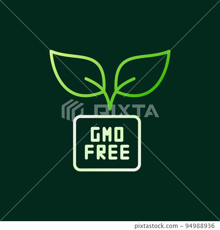 GMO Free vector colored outline icon on dark background 94988936