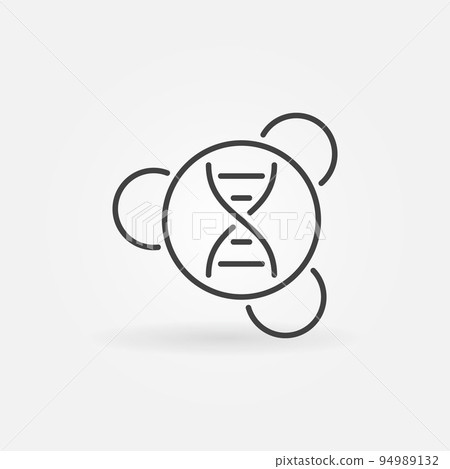 DNA in Molecule vector minimal icon in thin line style 94989132