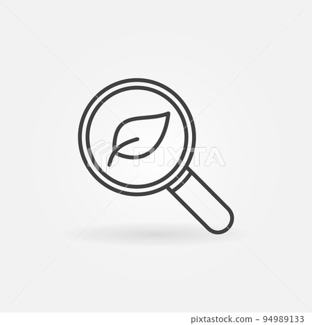 Leaf in Magnifier vector concept icon in thin line style Leaf in Magnifier vector concept icon in thin line style 94989133
