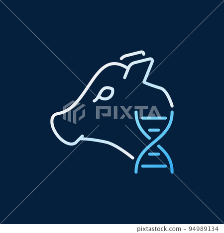Cow with DNA vector colored concept outline icon or sign Cow with DNA vector colored concept outline icon or sign 94989134