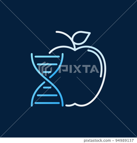 Genetically Modified Apple vector colored outline icon 94989137
