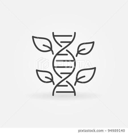 Leaves with DNA vector concept outline icon Leaves with DNA vector concept outline icon 94989140