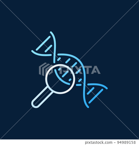 DNA in magnifying glass vector colorful outline icon DNA in magnifying glass vector colorful outline icon 94989158