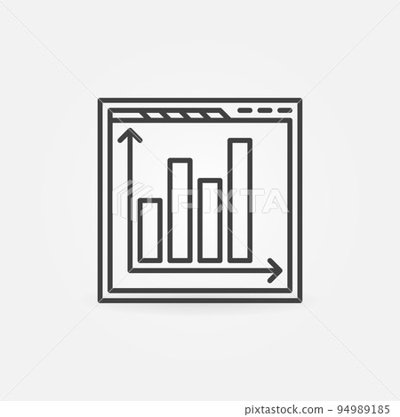 Web Page with Bar Chart linear vector concept icon 94989185