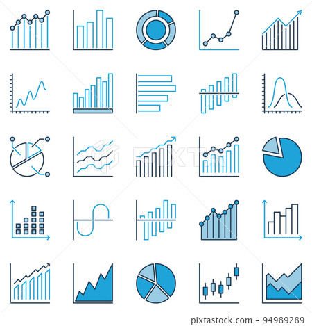Chart and Graph creative icons. Vector Statistics symbols 94989289